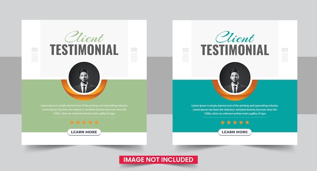 Creatief concept voor tevreden feedback klant testimonial social media instagram post Template