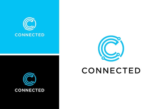 creatief digitaal tech letter c logo-ontwerp