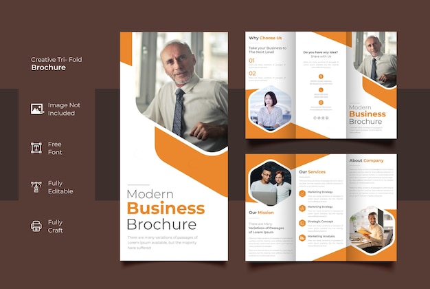 Vector creatief driebladige brochure ontwerp sjabloon met trndy wave stijl