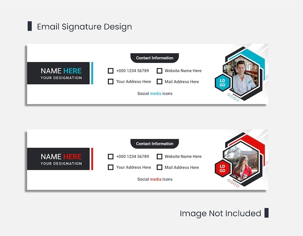 Creatief e-mailhandtekeningsjabloonontwerp of e-mailvoettekst voor promotionele doeleinden
