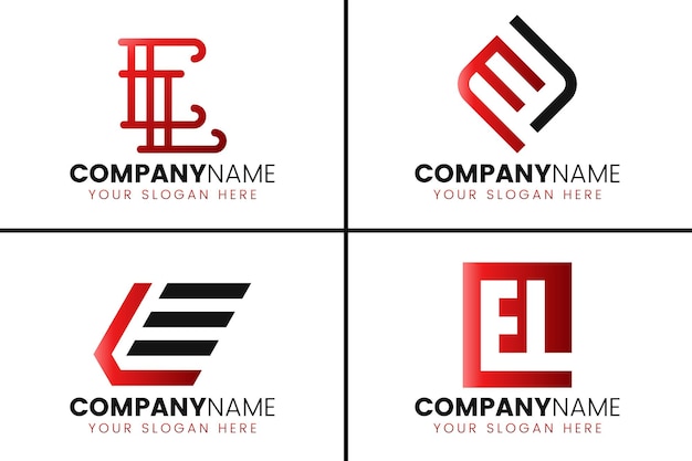 Creatief el letter logo-ontwerp