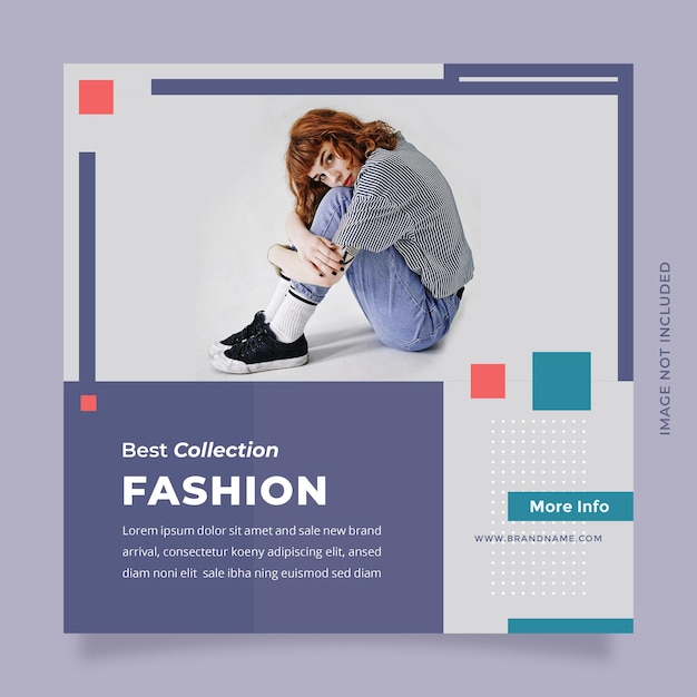 Creatief en modern blauw mode-verkoopontwerp voor sociale media-post en webbannersjabloon voor promotie