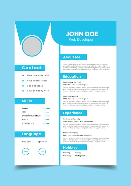 Creatief en modern cv of cv-template