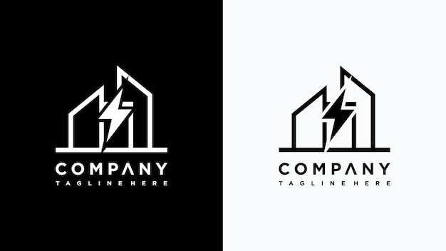 creatief energiehuis logo-ontwerp Premium Vector