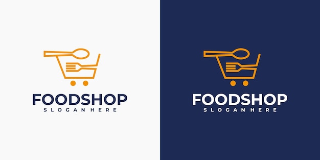 Creatief food shop-logo minimaal