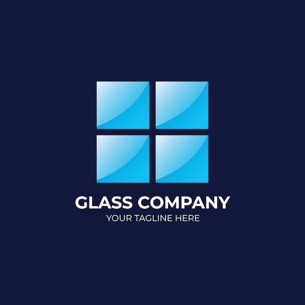 Creatief glas logo vector ontwerpsjabloon