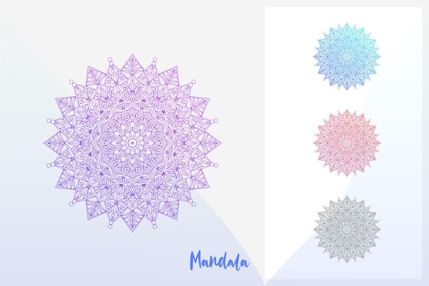 Creatief gradiënt paars mandala-ontwerp