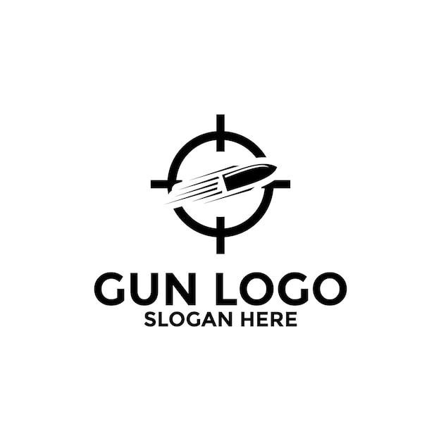 Creatief gun logo ontwerp gun logo sjabloon gun vector