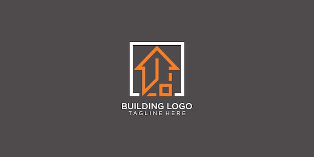 Creatief huisbouwlogo-ontwerp met moderne stijl gebouwlogo premium vector