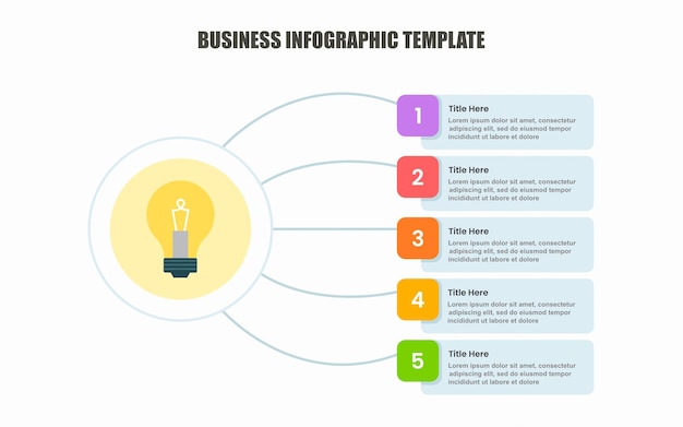 Creatief idee concept met vijf optie veld zakelijke infographic sjabloon