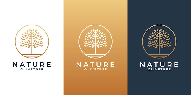 Creatief idee wereld natuur olijfboom logo ontwerp voor uw bedrijf saloon, spa, cosmetica, resort,