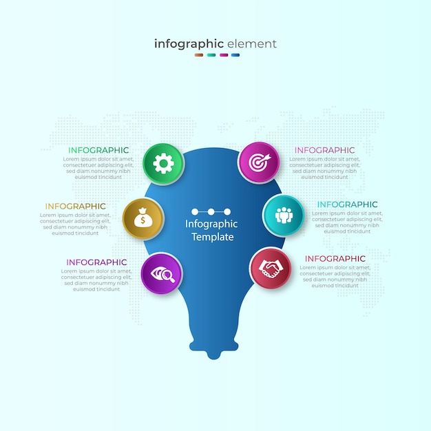 Creatief idee zakelijk infographic element met zes opties