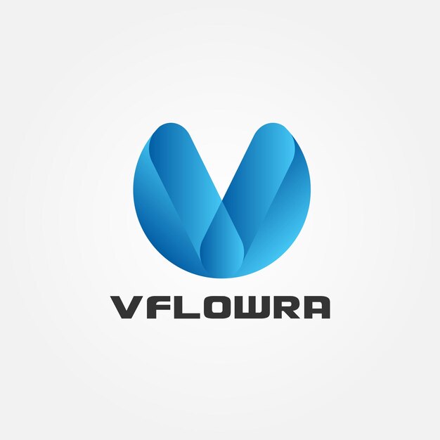 Creatief kleurrijk letter v-logo-ontwerp met bloem