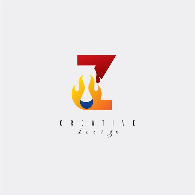 Creatief kleurrijk letter Z Fire-logo