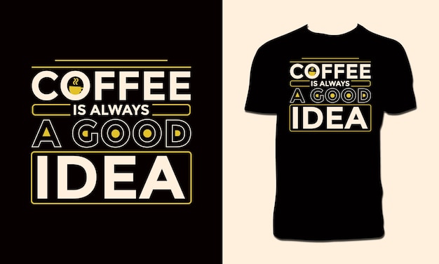 Creatief koffie Vector T-shirtontwerp