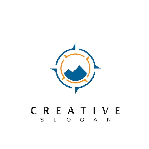 Creatief kompas concept logo ontwerpsjabloon