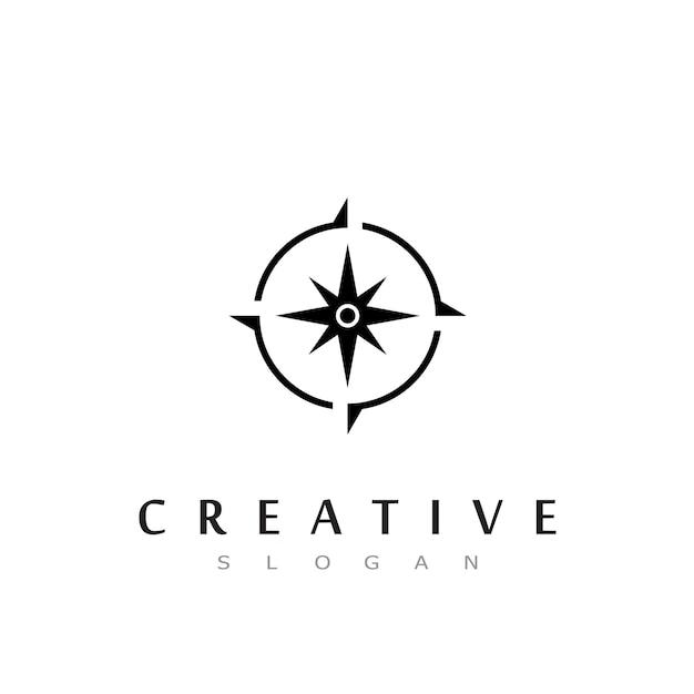 Creatief kompas concept logo ontwerpsjabloon
