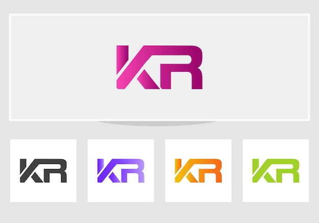 Creatief KR-logoontwerp KR-brieflogo met moderne trendy KR moderne logo-vector