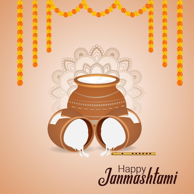 Creatief krishna janmashtami-ontwerpconcept