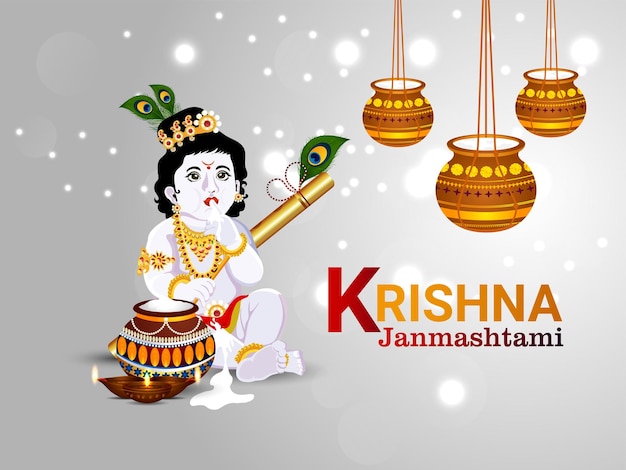 Creatief krishna janmashtami-ontwerpconcept