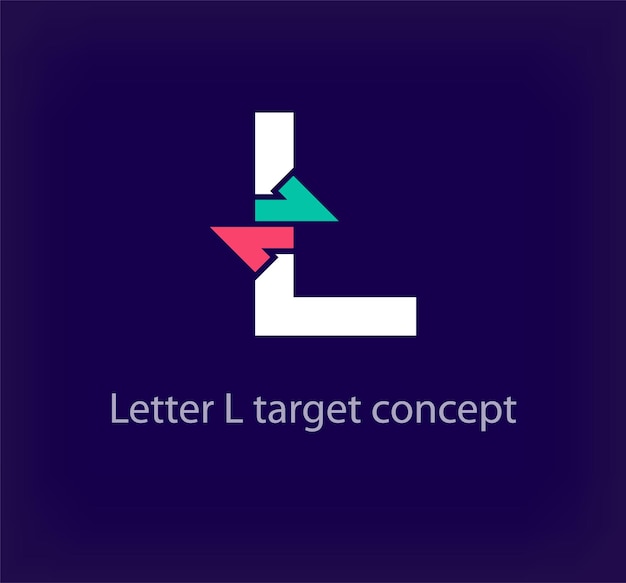 Creatief L-letterpijllogo-ontwerp Uniek kleurrijk logistiek bedrijfslogo Bedrijf