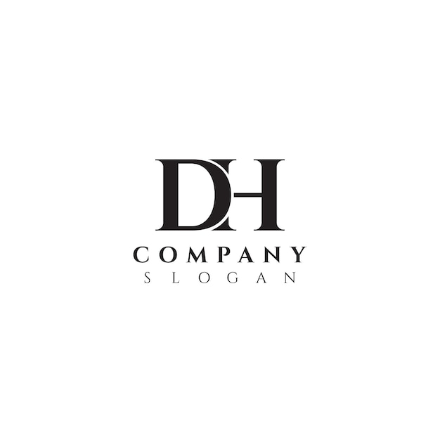 Creatief letter dh minimalistisch logo