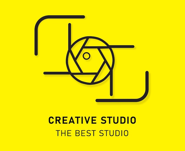 Creatief logo fotografie studio sjabloonontwerp