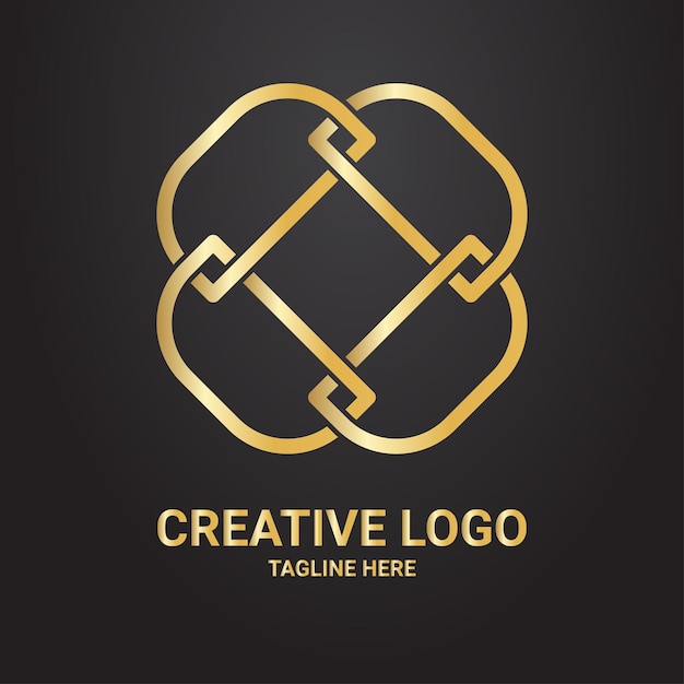 Creatief logo gouden kleur luxe stijl