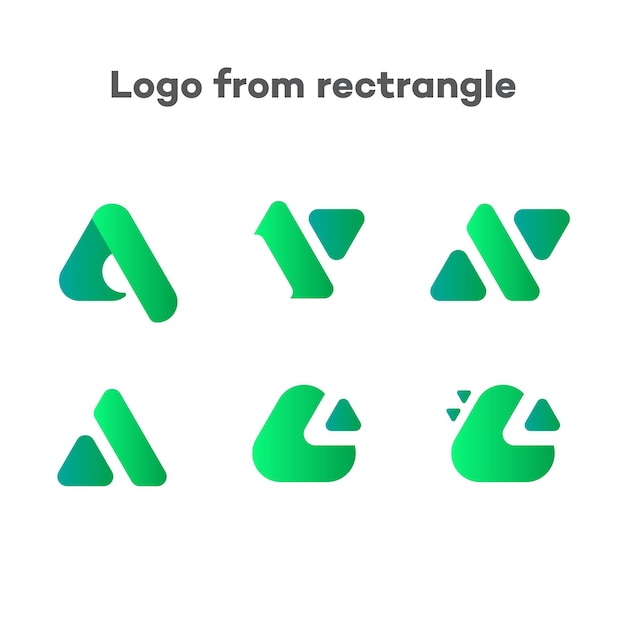 Creatief Logo Groen van een driehoekige geometrie