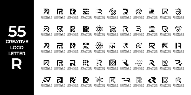 Creatief logo ontwerp bundel letter r
