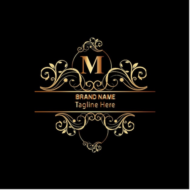 creatief logo-ontwerp met gouden kleur