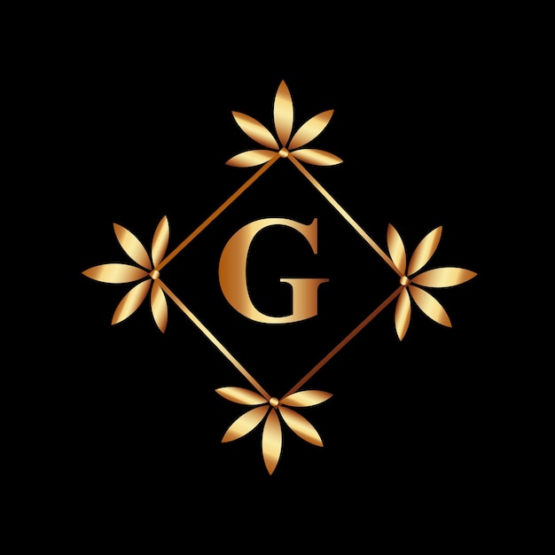 Creatief logo-ontwerp met letters in gouden kleur