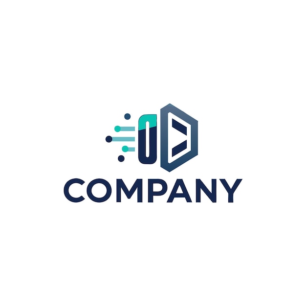 Creatief logo ontwerp vector illustratie voor Tech Startup Company