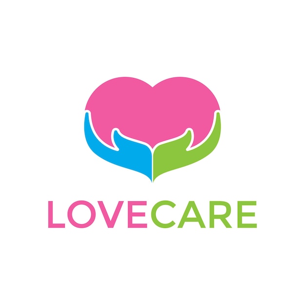 Creatief logo-ontwerp voor liefdeszorg