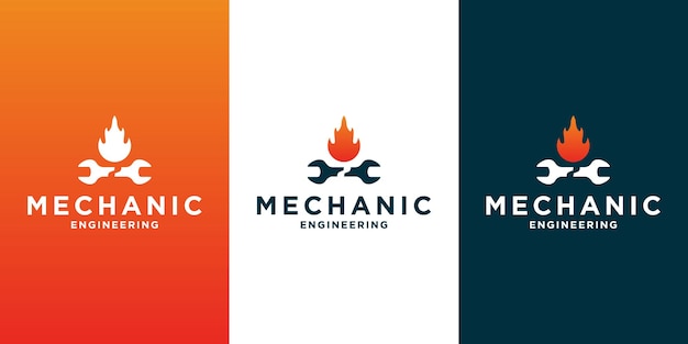 Creatief logo-ontwerp voor mechanische en garagebedrijven met verloopkleur