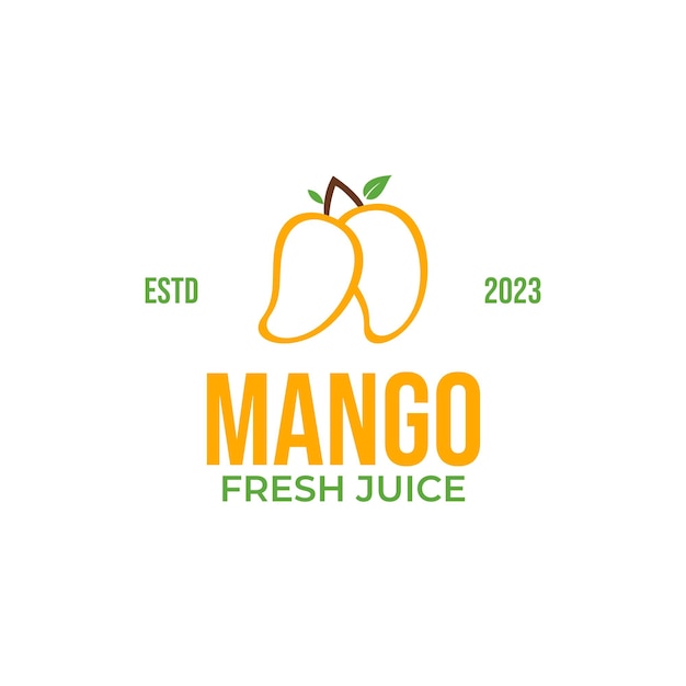 Creatief mango fruit biologisch logo ontwerp vector concept illustratie idee