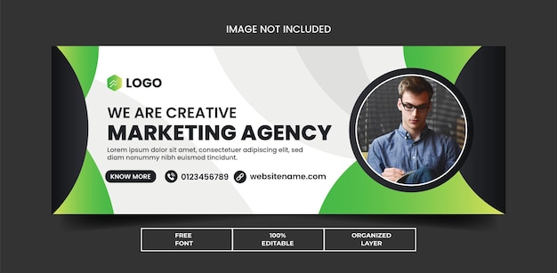 Creatief marketingbureau Social Media Cover Photo en Web Banner Ads Template Design