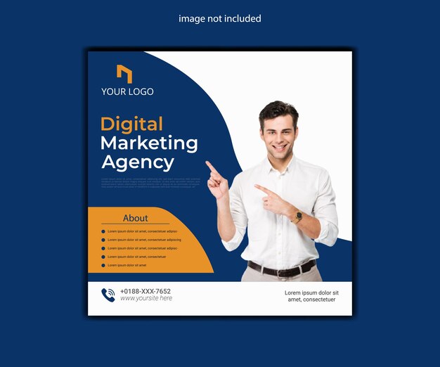 creatief marketingbureau zakelijk vierkant sociale media postbanner