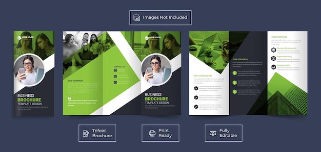 Vector creatief marketingbureau zakelijke driebladige brochure ontwerpsjabloon