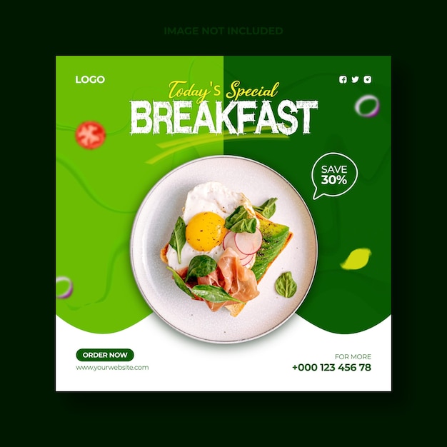 Vector creatief menu eten social media post instagram bannersjabloon