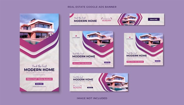 Creatief modern onroerend goed google voegt banner toe.