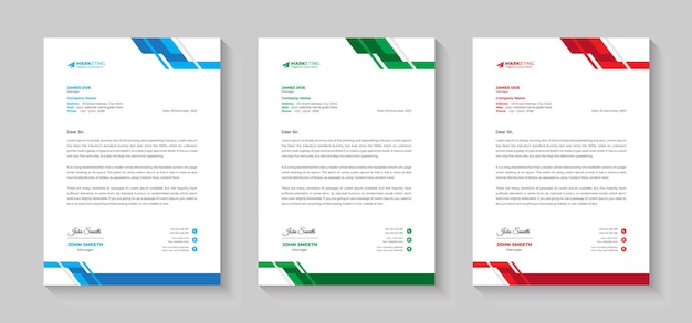 Creatief Modern Schoon zakelijk briefpapier Ontwerp zakelijk briefpapier Template