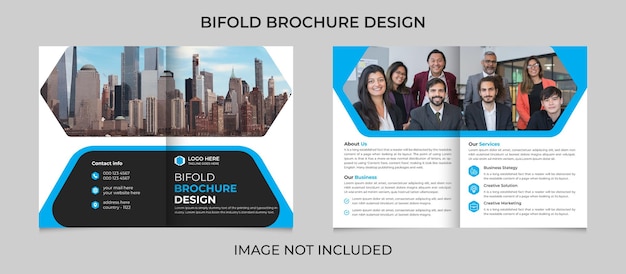 Creatief modern zakelijk bi-fold brochure sjabloonontwerp