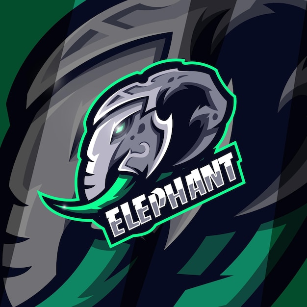 creatief olifant esport logo-ontwerp