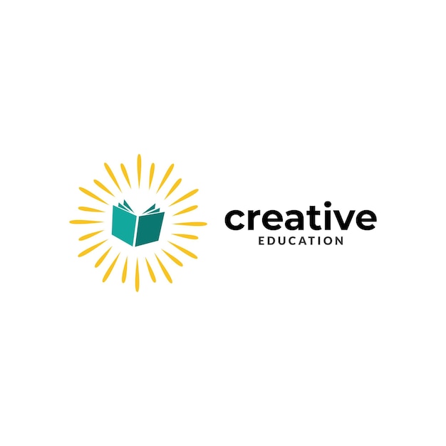 creatief onderwijs boek logo vector sjabloon.