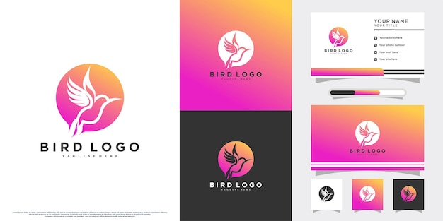 Creatief ontwerp brid-logo met uniek concept Premium Vector