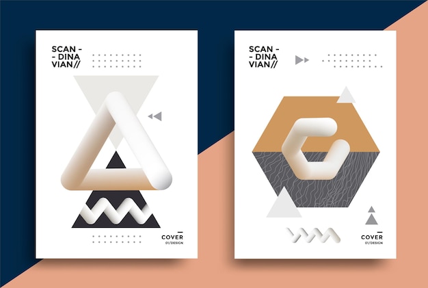 Creatief ontwerp omslag met grafische geometrische kunstvormen