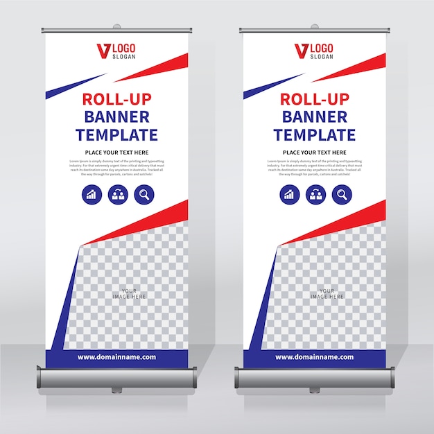 Creatief ontwerp sjabloon voor roll-up banners