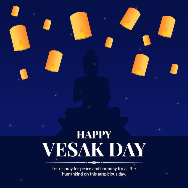 Creatief ontwerp van happy Vesak Day of Buddha Purnima-bannersjabloon