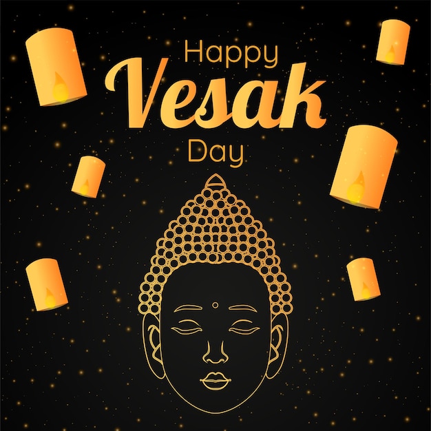 Creatief ontwerp van happy Vesak Day of Buddha Purnima-bannersjabloon